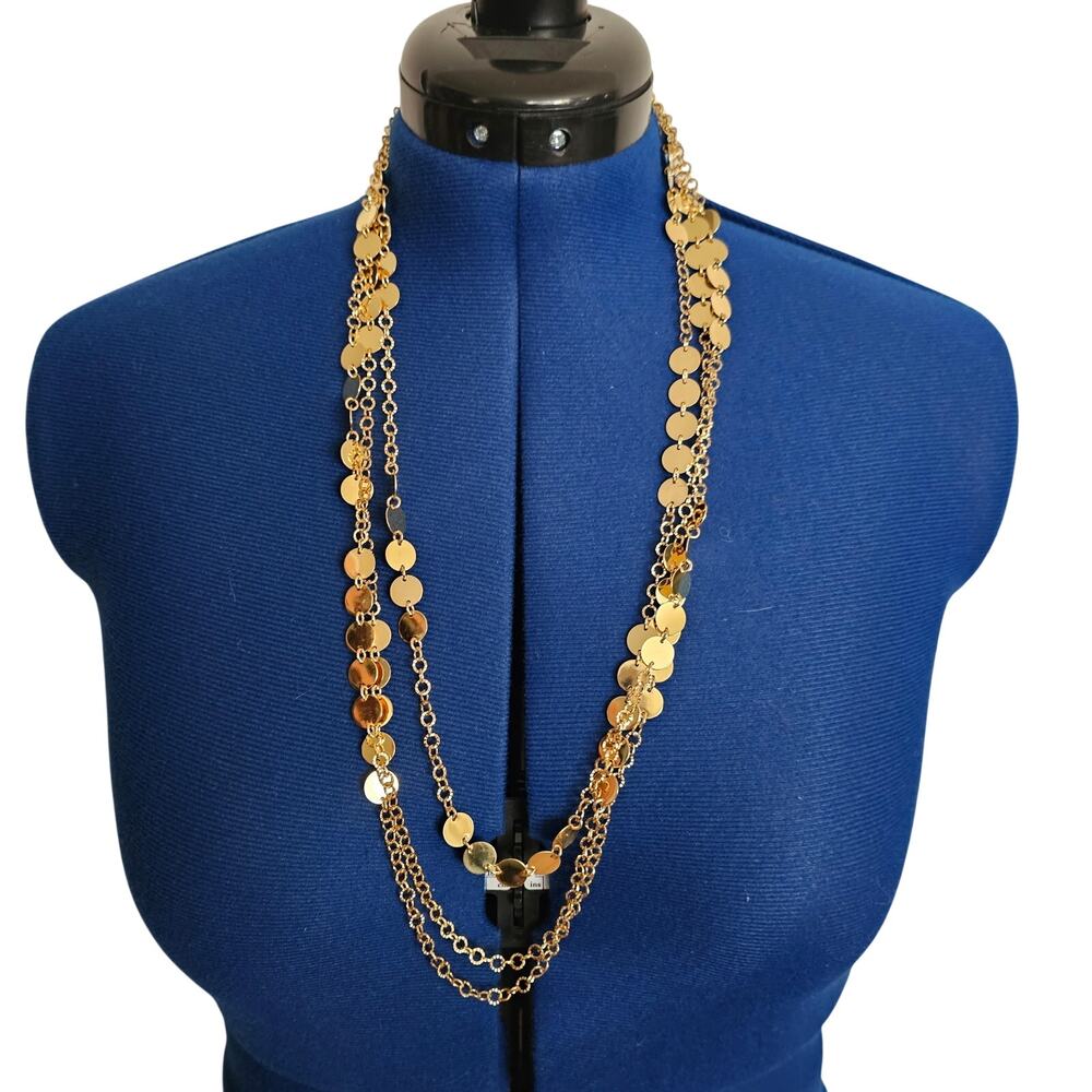 Moda al Massimo 18K Gold Over Bronze Multi Strand Disc Necklace 18" JTV